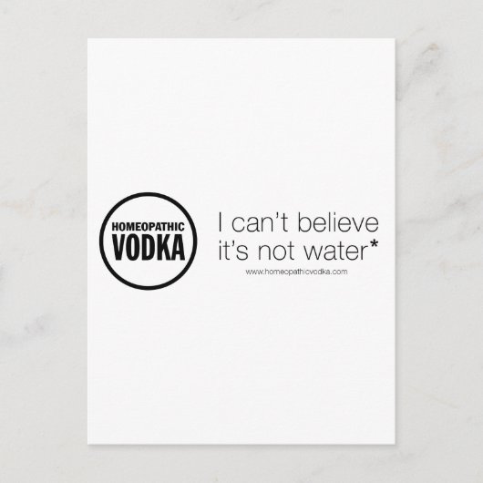 Carte Postale Vodka homéopathique - Je n'arrive pas à croire que (Devant)