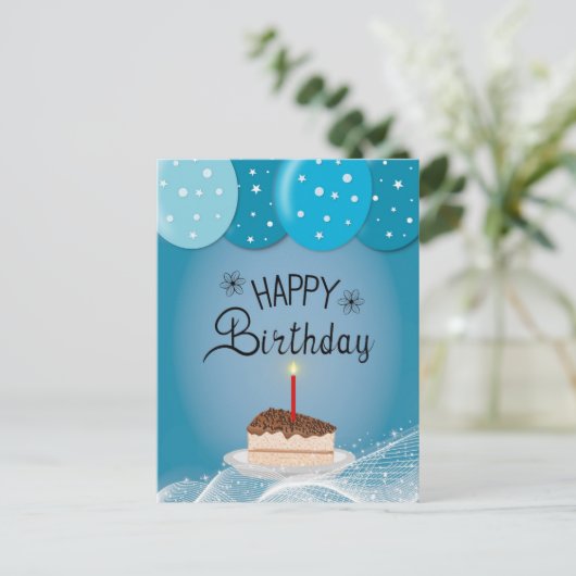 Carte Postale voeu d'anniversaire (Debout devant)