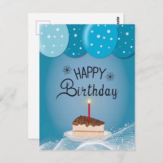 Carte Postale voeu d'anniversaire (Devant / Derrière)