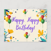 Carte Postale voeu d'anniversaire (Devant)