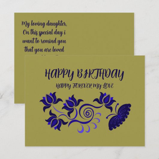 CARTE POSTALE VOEU D'ANNIVERSAIRE DE MAMAN (Devant / Derrière)