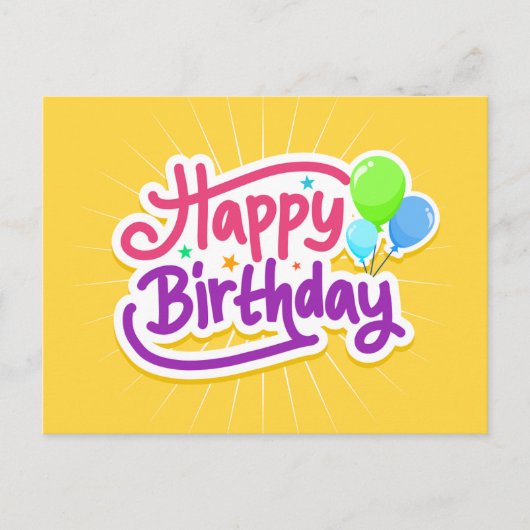 Carte postale voeux anniversaire (Devant)