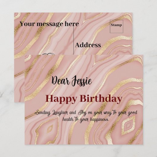 Carte postale voeux anniversaire (Devant / Derrière)