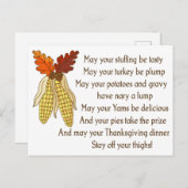 Carte Postale Voeux d'action de grâces (Devant / Derrière)