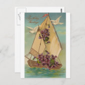 Carte Postale Vœux d'anniversaire anciens (Devant / Derrière)