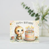 Carte Postale Vœux d'anniversaire Bee-autiful (Debout devant)