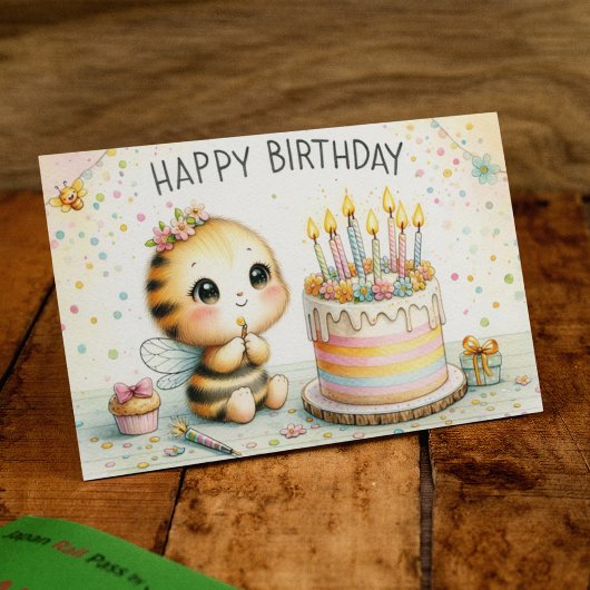 Carte Postale Vœux d'anniversaire Bee-aux magnifiques
