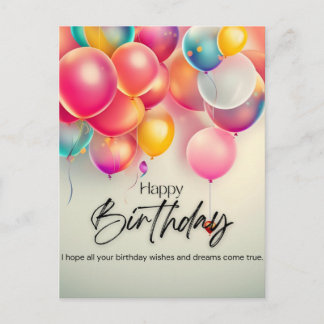 Carte Postale Vœux d'anniversaire colorés