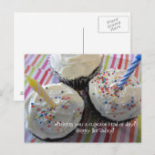 Carte Postale Vœux d'anniversaire Cupcakes (Devant / Derrière)