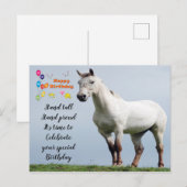 Carte Postale Voeux d'anniversaire de cheval (Devant / Derrière)