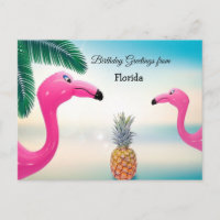 Vœux d'anniversaire de Floride, flamants roses