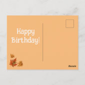 Carte Postale Vœux d'anniversaire et baisers de citrouille épicé (Dos)