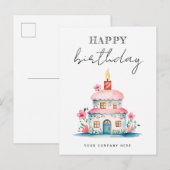 Carte Postale Vœux d'anniversaire Maison de gâteaux de gâteau Re (Devant / Derrière)