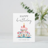 Carte Postale Vœux d'anniversaire Maison de gâteaux de gâteau Re (Debout devant)