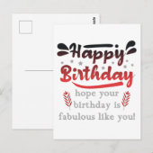 Carte Postale Vœux d'anniversaire motivants et joyeux. (Devant / Derrière)