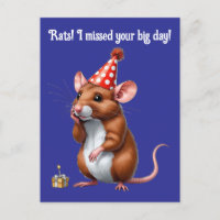 Vœux d'anniversaire tardifs avec un rat mignon