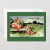 Carte Postale "Voeux d'anniversaire Vintages" (Devant / Derrière)