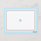 Carte Postale Vœux de baby shower de fil à linge pour bébé bleu- (Dos)