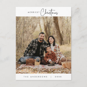 Carte Postale Vœux de bonheur Joyeux Noël Photo de famille