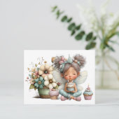 Carte Postale Vœux de fée d'anniversaire (Debout devant)