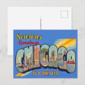Carte Postale Vœux de la saison depuis Chicago  (Devant / Derrière)
