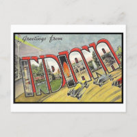 Voeux de l'Indiana Vintage Postcard