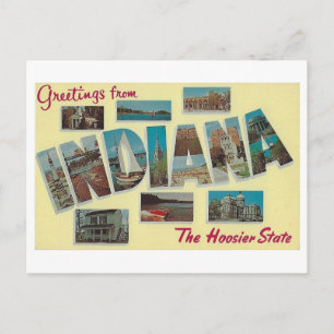 Carte Postale Voeux de l'Indiana Vintage Postcard