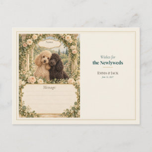 Carte Postale Vœux de livre d'or de mariage Caniche