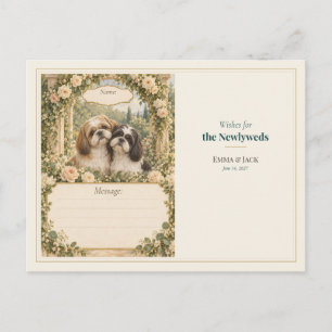 Carte Postale Vœux de livre d'or de mariage pour Shih Tzu