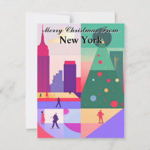Carte Postale Vœux de Noël abstraits géométriques New York