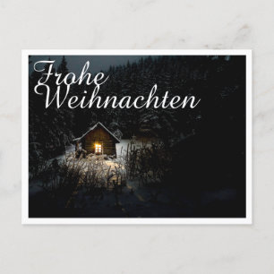 Carte Postale Vœux de Noël avec maison de sorcière
