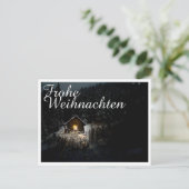Carte Postale Vœux de Noël avec maison de sorcière (Debout devant)