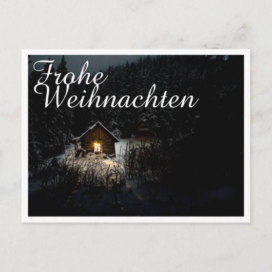Carte Postale Vœux de Noël avec maison de sorcière (Devant)