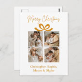 Carte Postale Vœux de Noël Collage de photos Or  (Devant / Derrière)