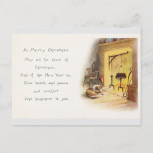 Carte Postale Voeux de Noël Vintage