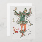 Carte Postale Vœux de Noël Walter Crane Holly (L'homme au gui) (Devant / Derrière)