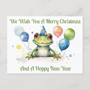 Carte Postale Vœux de Nouvel An pour grenouille joyeuse