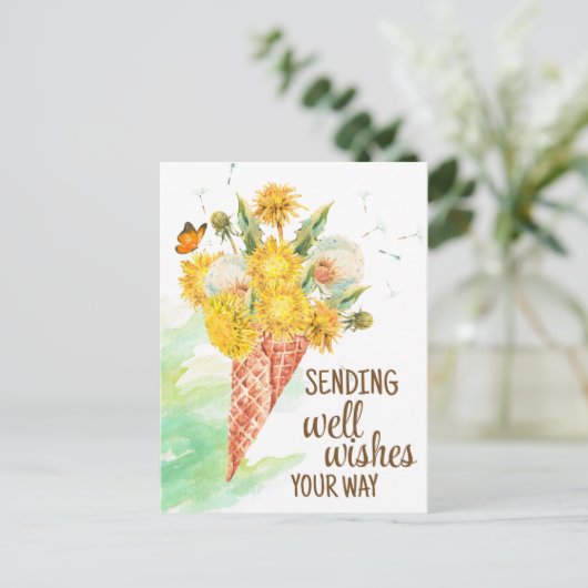 Carte Postale Vœux de pissenlit (Debout devant)