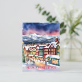 Carte Postale Vœux de saison Noël rue d'hiver Colorado (Debout devant)