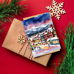 Carte Postale Vœux de saison Noël rue d'hiver Colorado