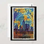 Carte Postale Voeux de Singapour (Devant / Derrière)