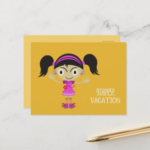 CARTE POSTALE VOEUX DE VACANCES HEUREUSES POUR L'AMI ÉLÈVE ENSEI