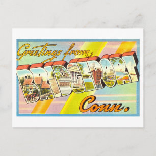 Carte Postale Voeux de voeux vintage de Bridgeport, Connecticut