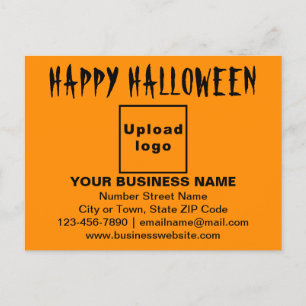 Carte Postale Vœux d'Halloween professionnels sur fond orange
