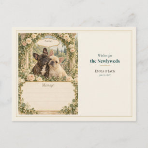 Carte Postale Vœux du livre d'or de mariage de Bouledogue França