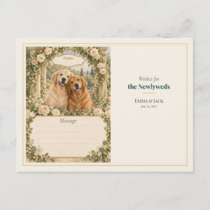 Carte Postale Vœux du livre d'or de mariage Golden Retriever
