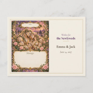 Carte Postale Vœux du livre d'or de mariage Golem
