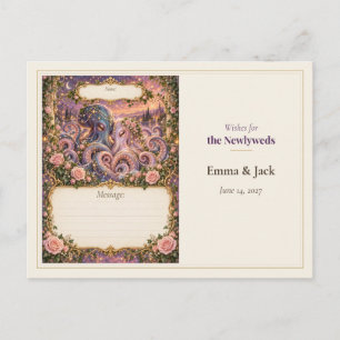 Carte Postale Vœux du livre d'or de mariage Kraken