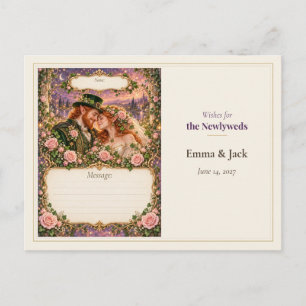 Carte Postale Vœux du livre d'or de mariage Leprechaun