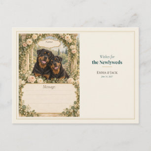 Carte Postale Vœux du livre d'or de mariage Rottweiler